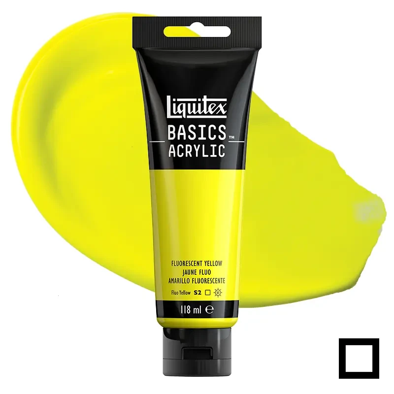 Farba akrylowa Liquitex Basics Acrylic 118 ml - 981 Fluorescent yellow 01