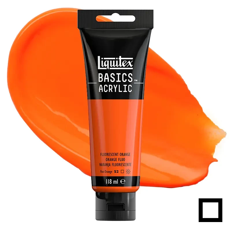 Farba akrylowa Liquitex Basics Acrylic 118 ml - 982 Fluorescent orange 01