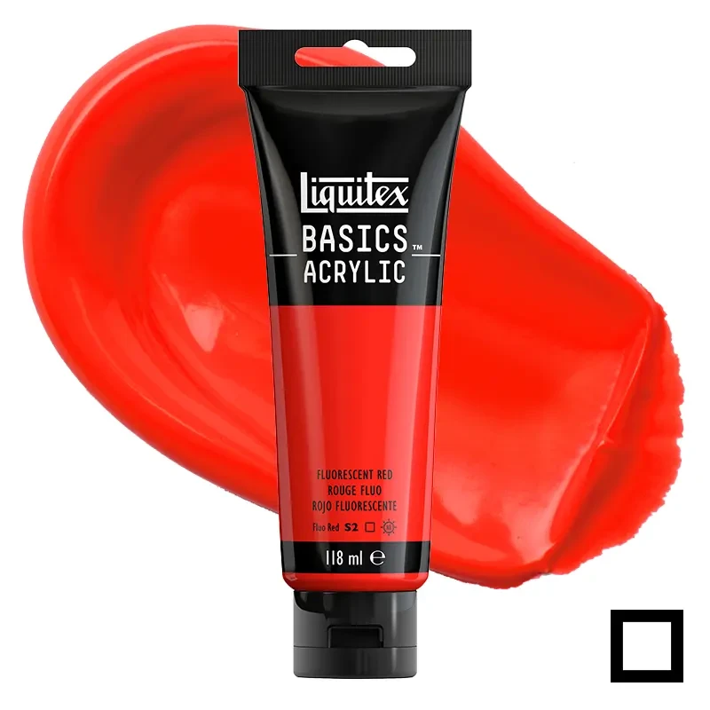 Farba akrylowa Liquitex Basics Acrylic 118 ml - 983 Fluorescent red 01