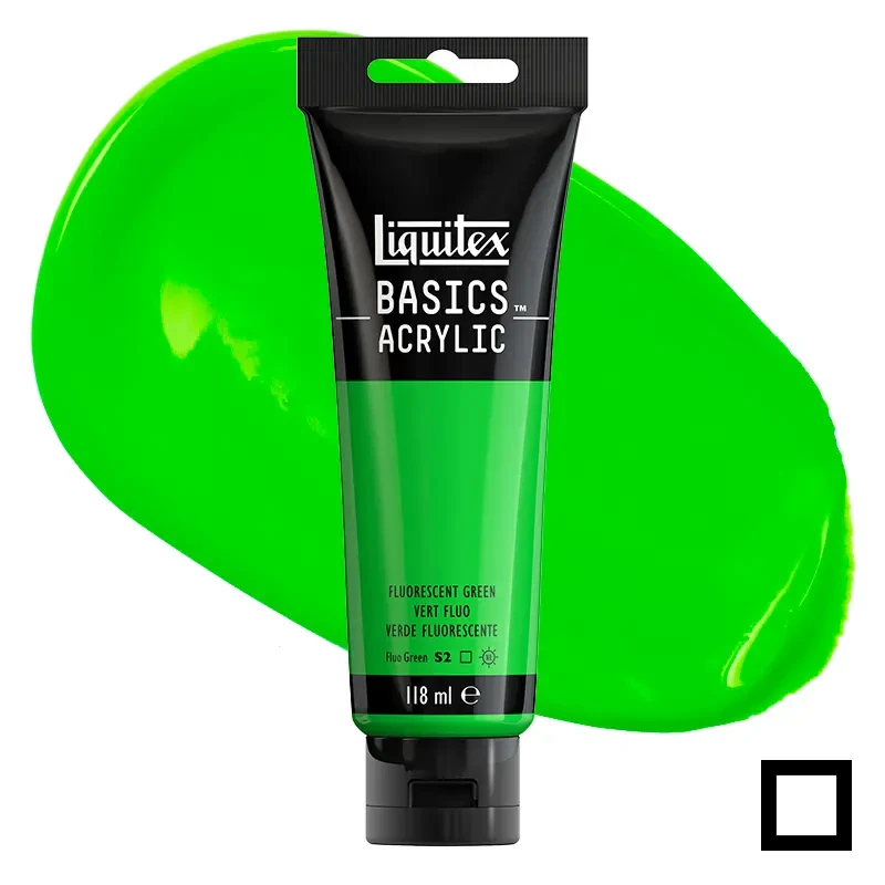 Farba akrylowa Liquitex Basics Acrylic 118 ml - 985 Fluorescent green 01