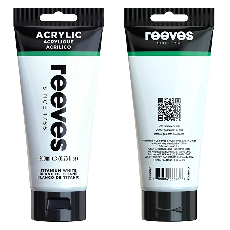 Farba akrylowa Reeves 200 ml - Titanium white 02