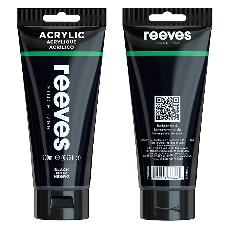 Farba akrylowa Reeves 200 ml - Mars Black 02