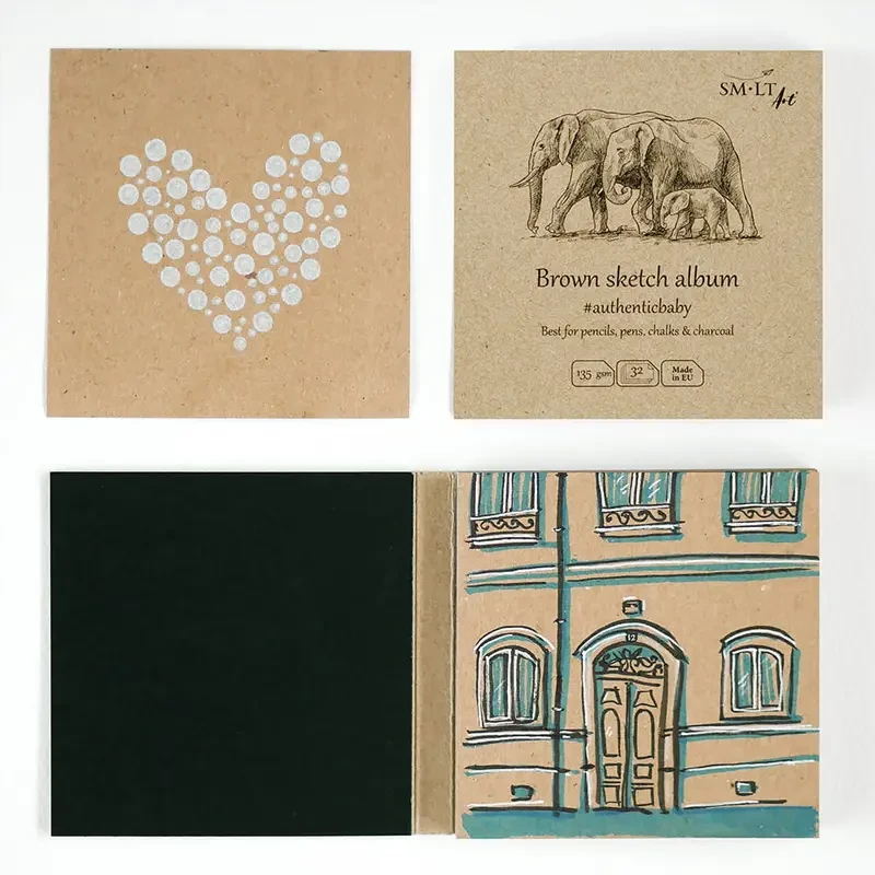 Szkicowniki SMLT Art Authentic Baby Box 9 x 9 cm zestaw 6 szt. mix 10