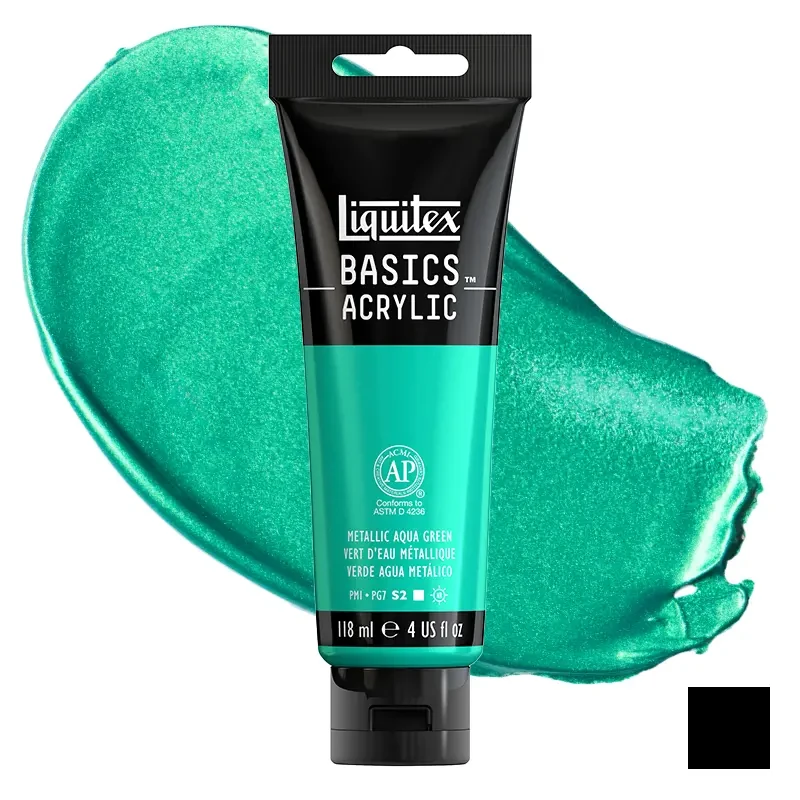Farba akrylowa Liquitex Basics Acrylic 118 ml - 339 Metallic aqua green 01