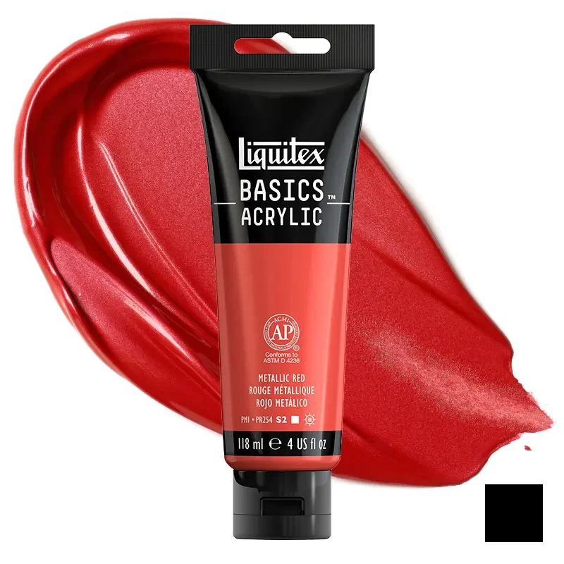 Farba akrylowa Liquitex Basics Acrylic 118 ml - 345 Metallic red 01