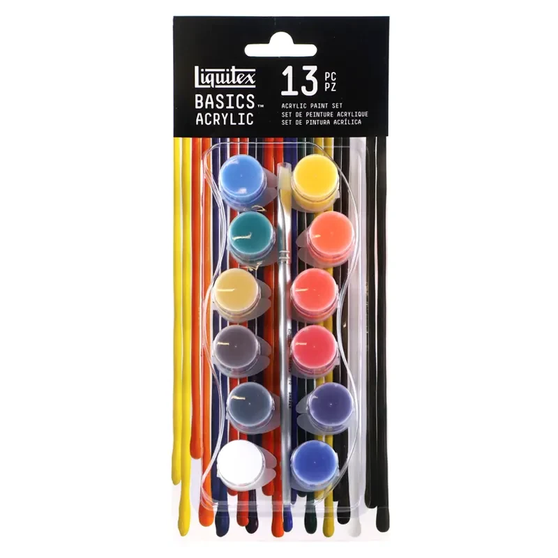Farby akrylowe Basics Acrylic Liquitex zestaw 12 x 4 ml 01