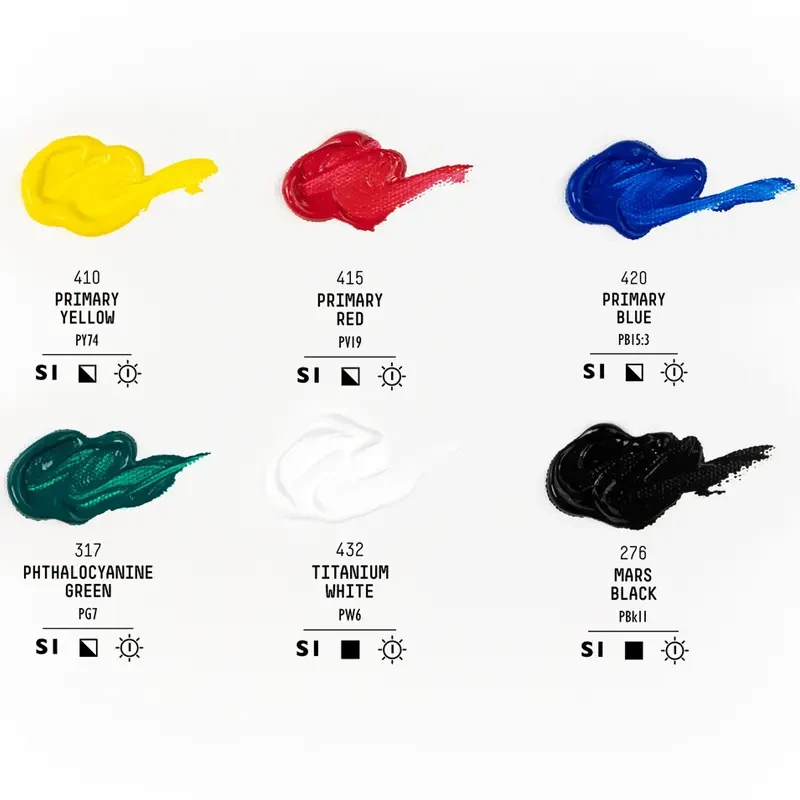 Farby akrylowe Liquitex Basics zestaw 6 x 22 ml 02