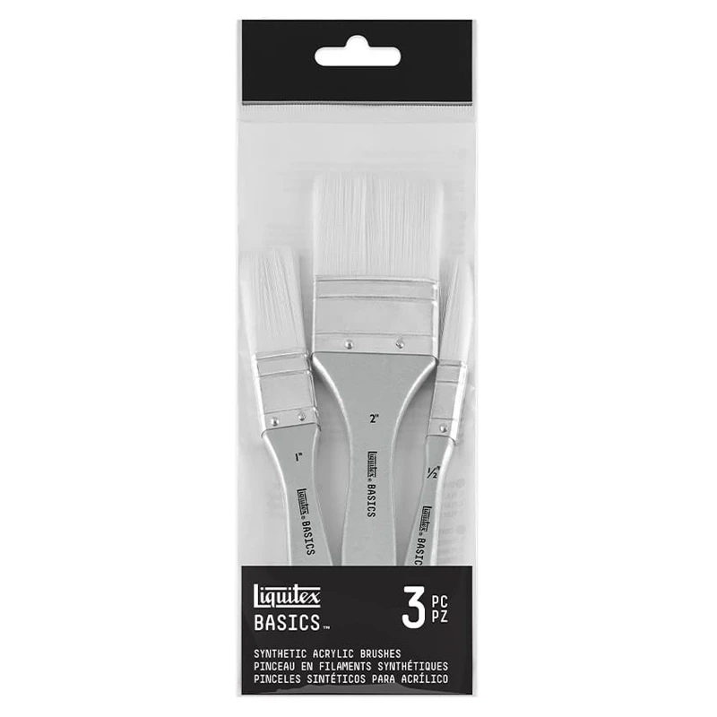 Zestaw płaskich pędzli syntetycznych Liquitex Basics - 3 szt 04