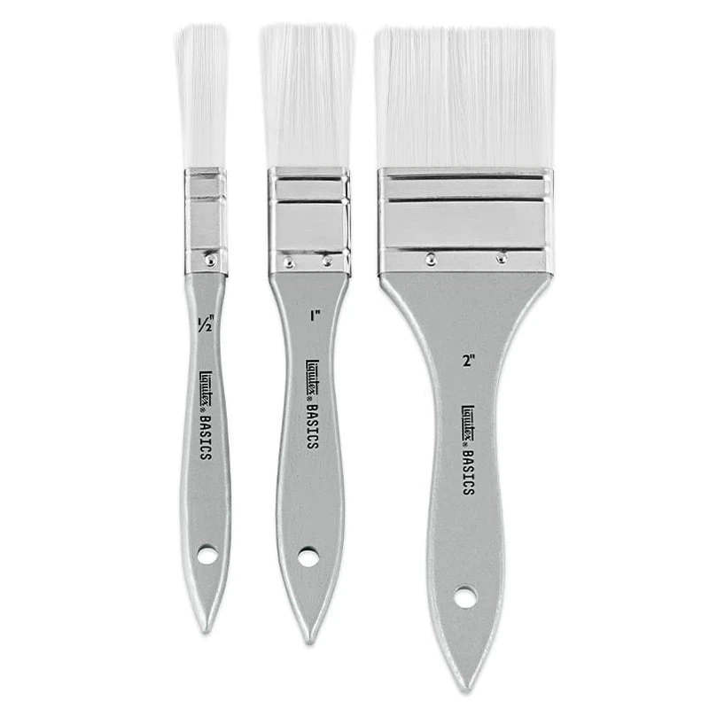 Zestaw płaskich pędzli syntetycznych Liquitex Basics - 3 szt 03