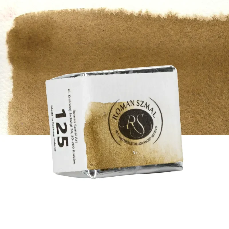 Farba akwarelowa Aquarius półkostka - 125 German Raw Umber Greenish 02
