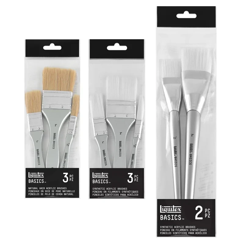 Zestaw pędzli szczecinowych Liquitex Basics 3 szt., płaskie 05