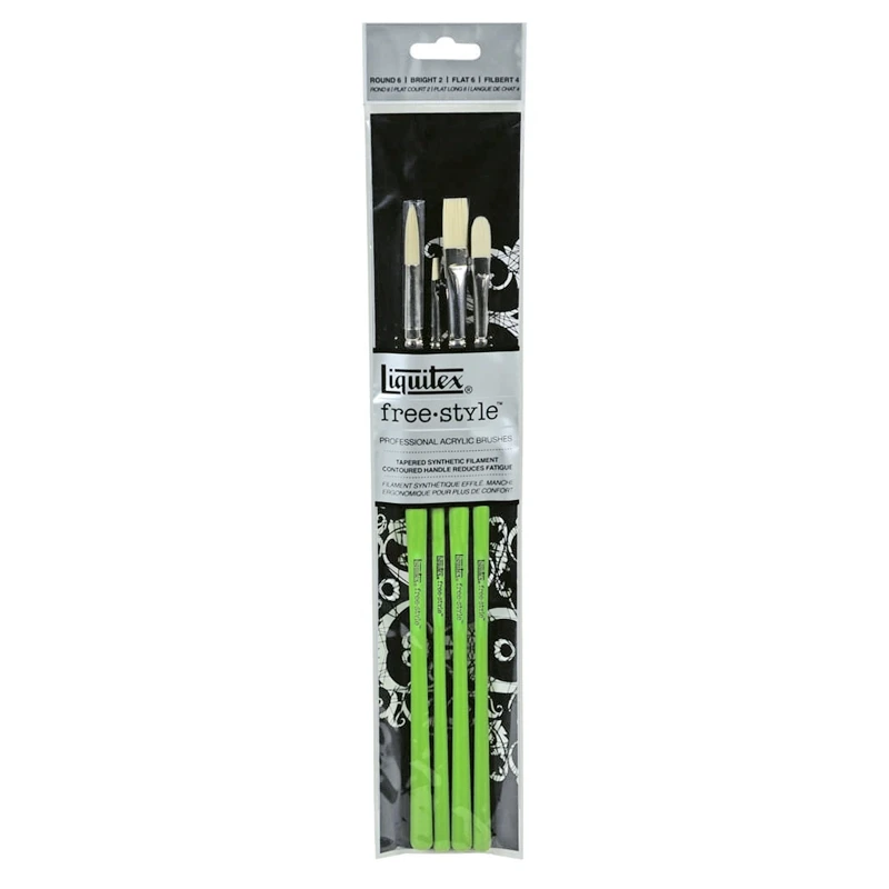 Zestaw pędzli syntetycznych Liquitex Freestyle Traditional Brushes - 4 szt. 04