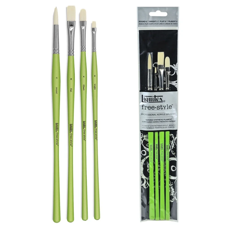 Zestaw pędzli syntetycznych Liquitex Freestyle Traditional Brushes - 4 szt. 01