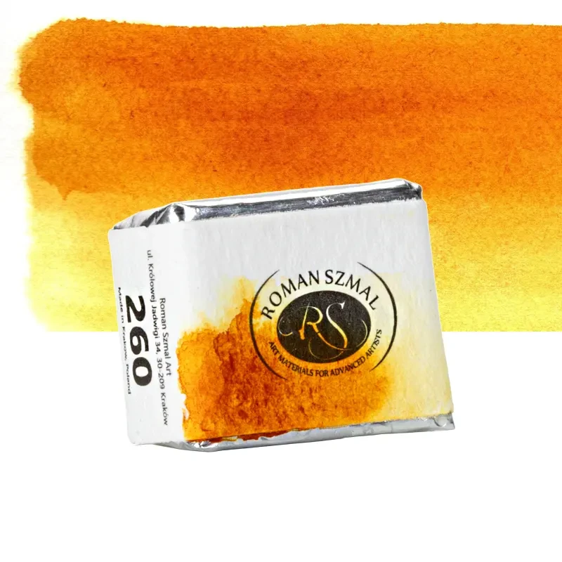 Farba akwarelowa Aquarius półkostka - 260 Quinacridone Gold Hue.02