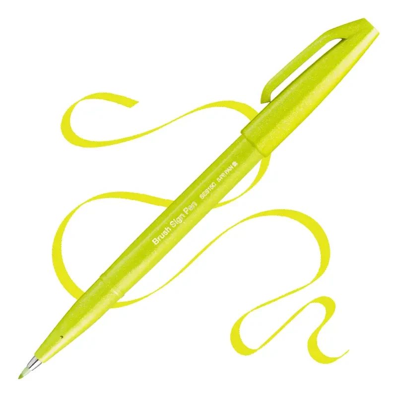 Brush Pen Pentel Sign Pen SES15C - Lime green 01