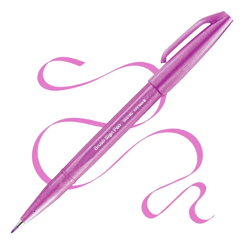 Brush Pen Pentel Sign Pen SES15C - Pink purple 01