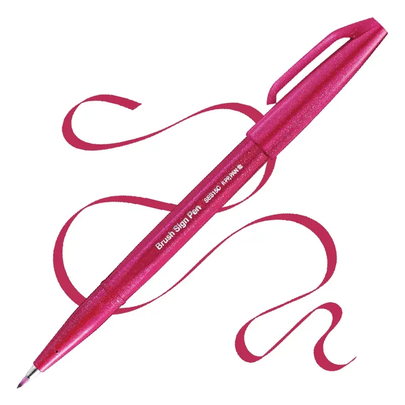 Brush Pen Pentel Sign Pen SES15C - Burgundy 01