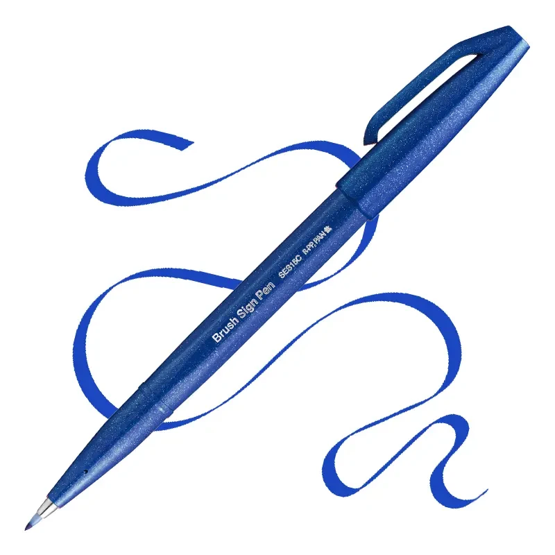Brush Pen Pentel Sign Pen SES15C - Blue 01