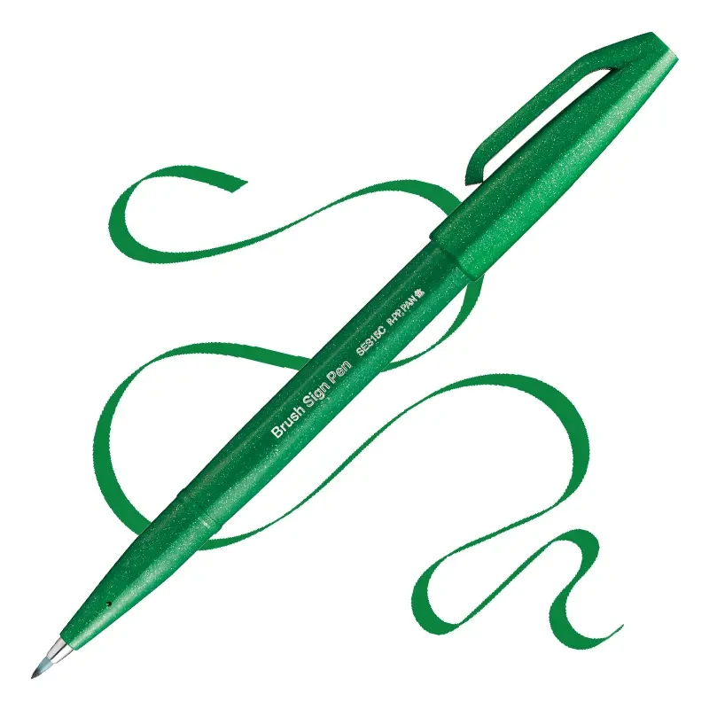 Brush Pen Pentel Sign Pen SES15C - Green 01