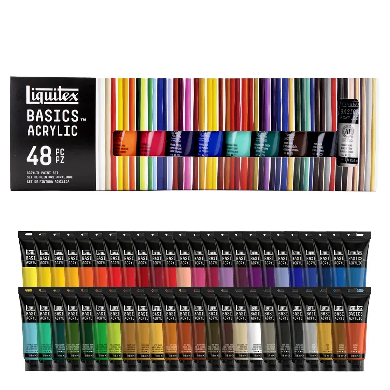 Farby akrylowe Liquitex Basics zestaw 48 x 22 ml 01