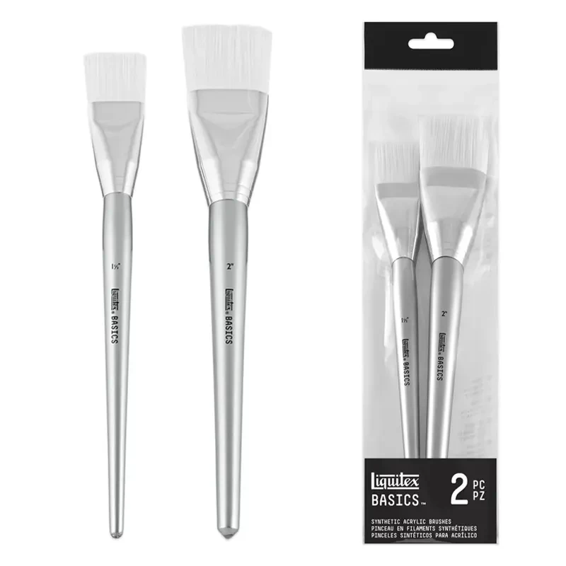 Pędzle do farb akrylowych syntetyczne Liquitex Basics 2 szt.  01