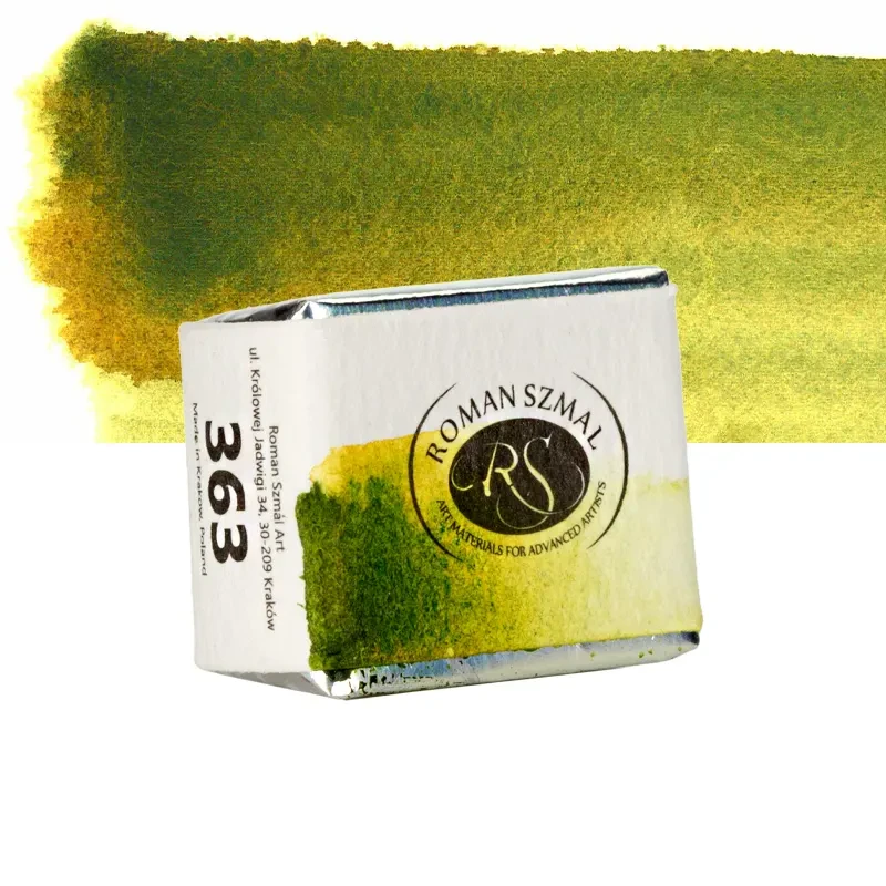 Farba akwarelowa Aquarius półkostka - 363 Autumn Green.02