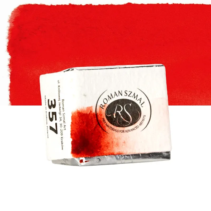 Farba akwarelowa Aquarius półkostka - 357 Quinacridone Scarlet.02