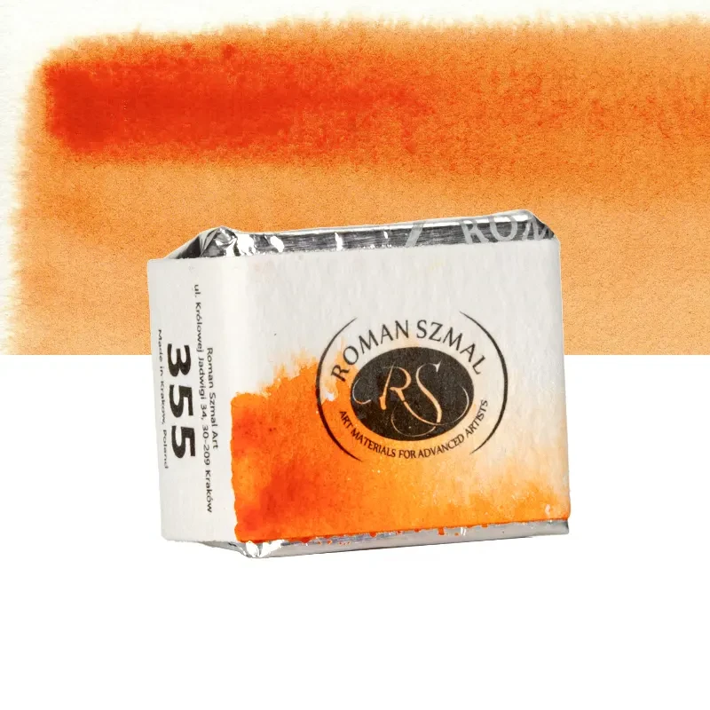 Farba akwarelowa Aquarius półkostka - 355 Transparent Pyrrole Orange.02