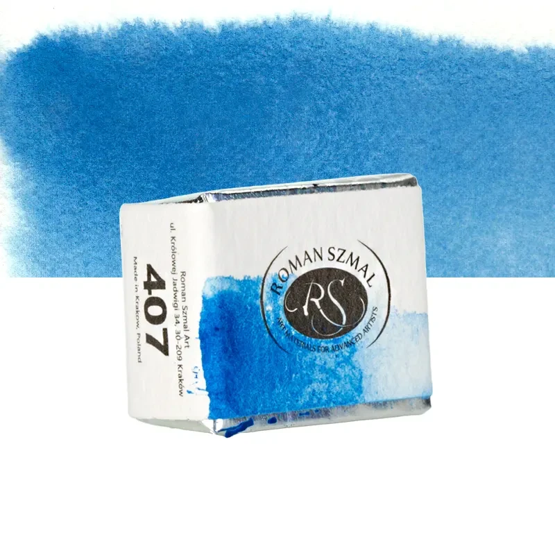 Farba akwarelowa Aquarius półkostka - 407 Cobalt Cerulean Blue.02
