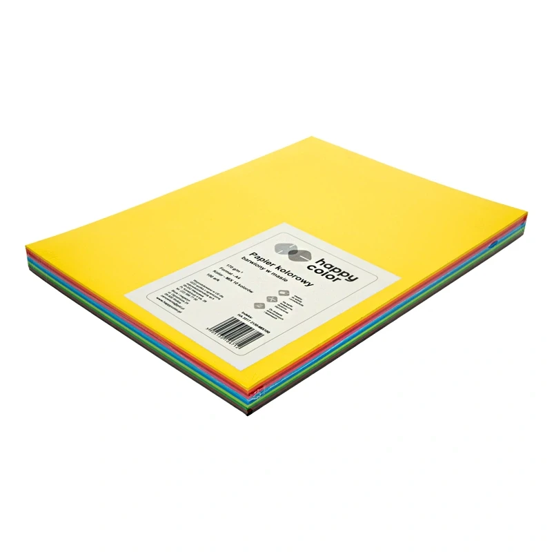 Papier kolorowy brystol Happy Color A4, 170 g - Mix 10 kolorów, 100 ark. 02