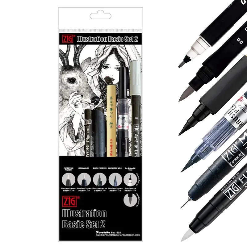 Zestaw Inktober 2025 Kuretake Illustration basic set 2 01