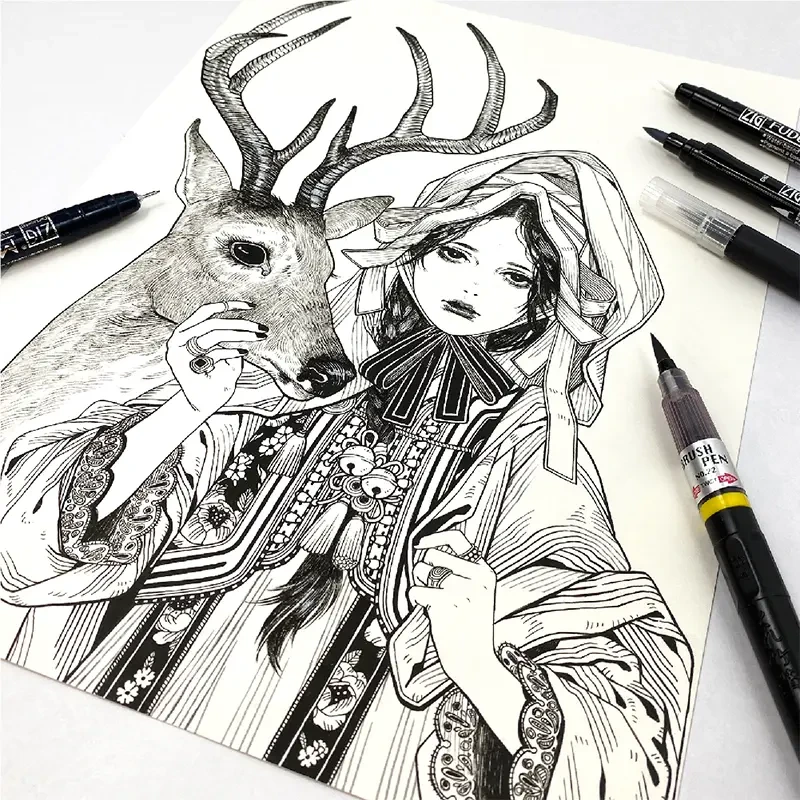 Zestaw Inktober 2025 Kuretake Illustration basic set 2 02