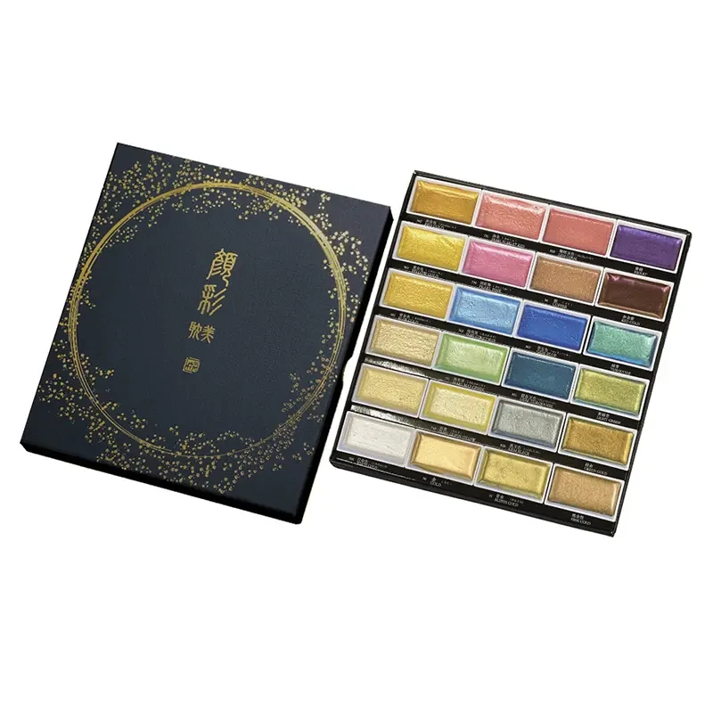 Farby akwarelowe Gansai Tambi zestaw Metallic II 24 szt. 04