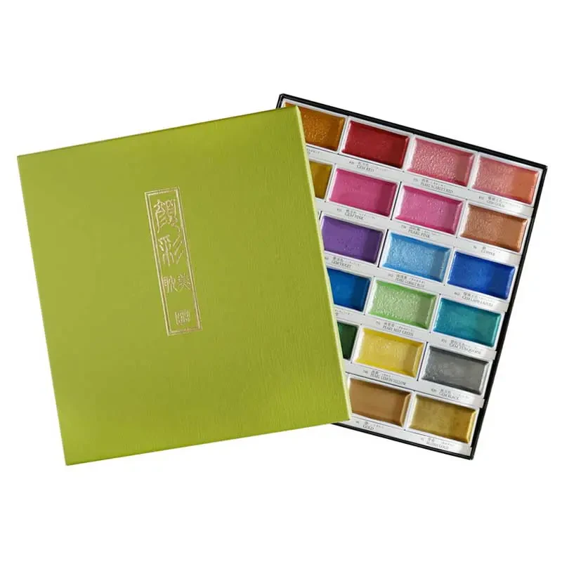 Farby akwarelowe Gansai Tambi zestaw Metallic I 24 szt. 01