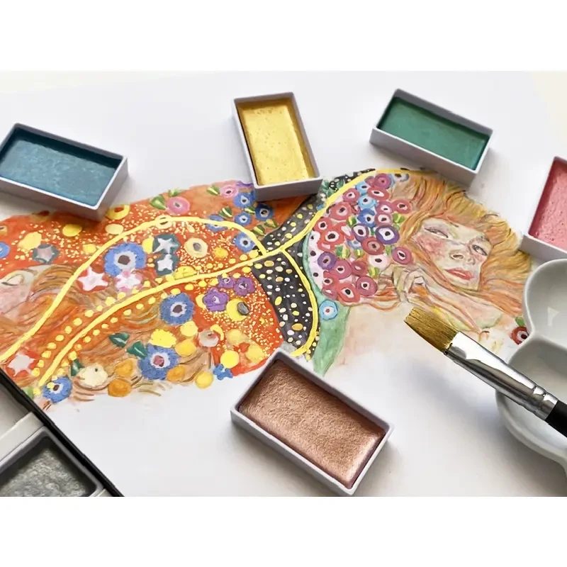 Farby akwarelowe Gansai Tambi zestaw Metallic I 24 szt. 02