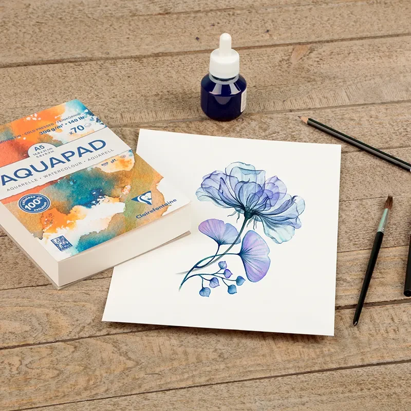 Blok do akwareli Clairefontaine Aquapad - A6, 300 g, 50 ark. 03
