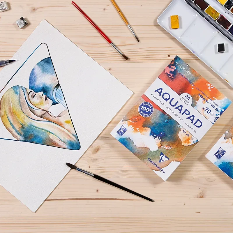 Blok do akwareli Clairefontaine Aquapad - A6, 300 g, 50 ark. 04