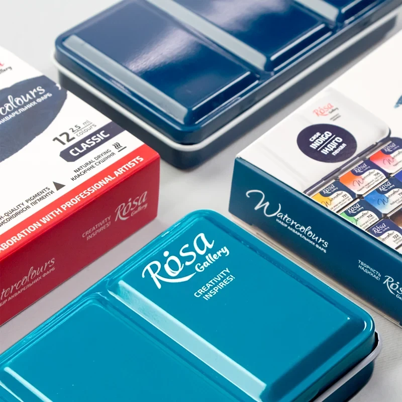 Farby akwarelowe Rosa Gallery Classic zestaw 14 kolorów, metalowa kaseta 04