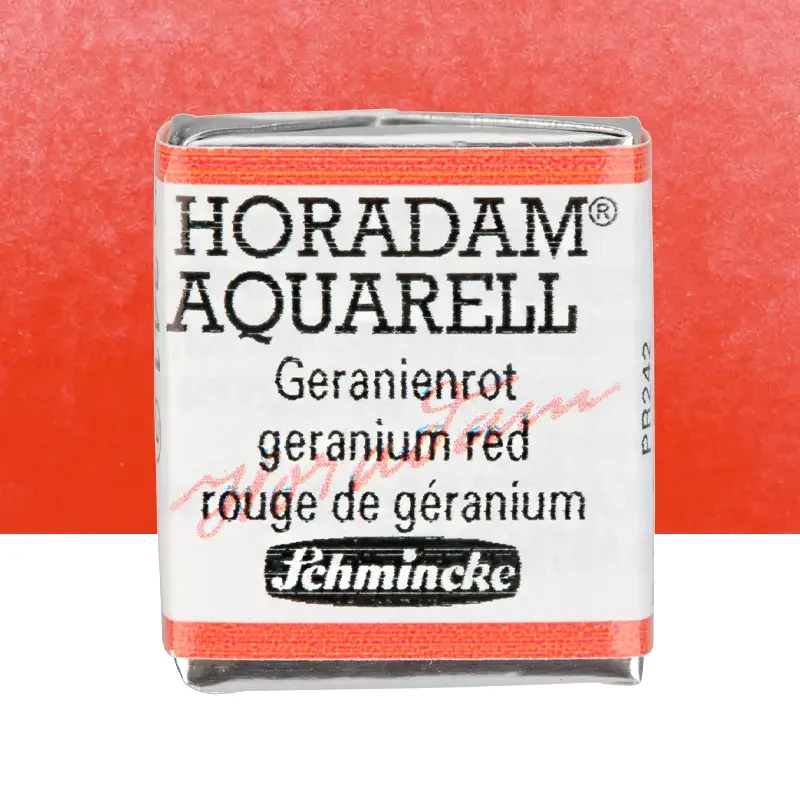 Farba akwarelowa Schmincke Horadam Aquarell półkostka - 341 Geranium Red 01
