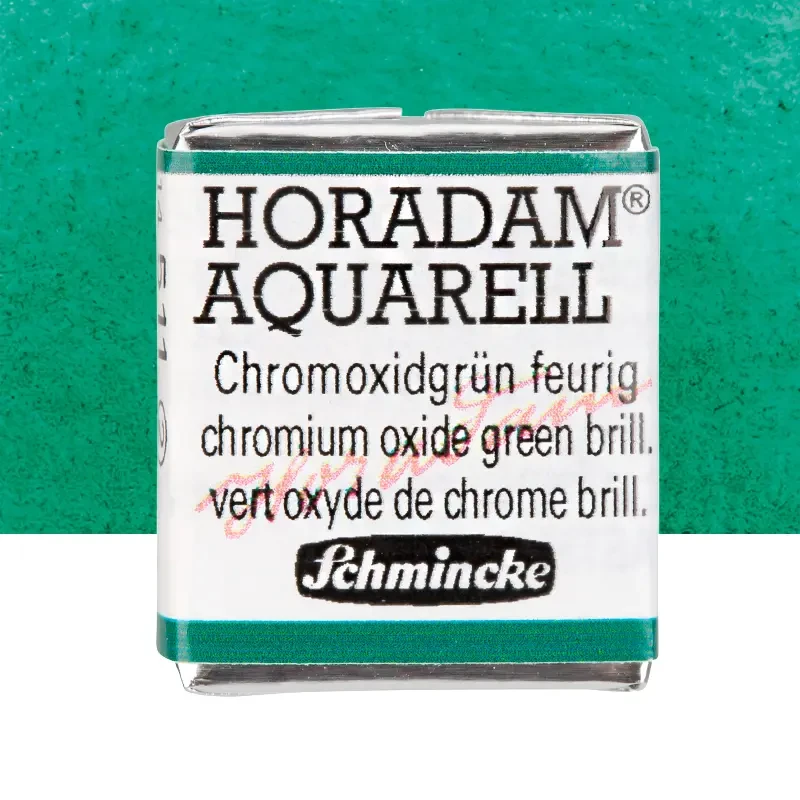 Farba akwarelowa Schmincke Horadam Aquarell półkostka - 511 Chromium Oxide Green Brilliant 01