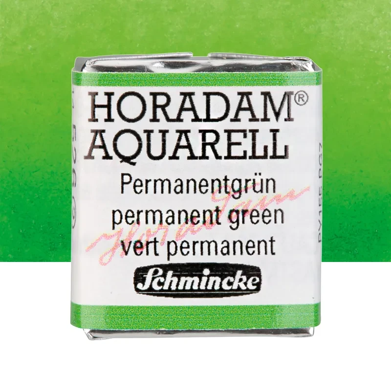 Farba akwarelowa Schmincke Horadam Aquarell półkostka - 526 Permanent Green 01