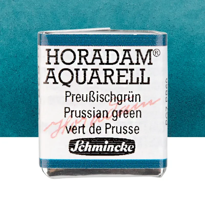 Farba akwarelowa Schmincke Horadam Aquarell półkostka - 528 Prussian Green 01