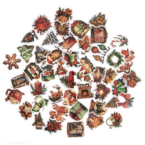 Naklejki winylowe dpCraft 50 szt. Vintage Christmas