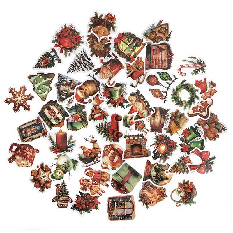 Naklejki winylowe dpCraft 50 szt. Vintage Christmas