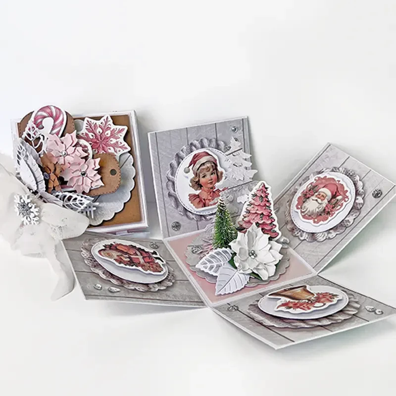 Naklejki winylowe dpCraft 64 szt. Vintage Pink Christmas 02