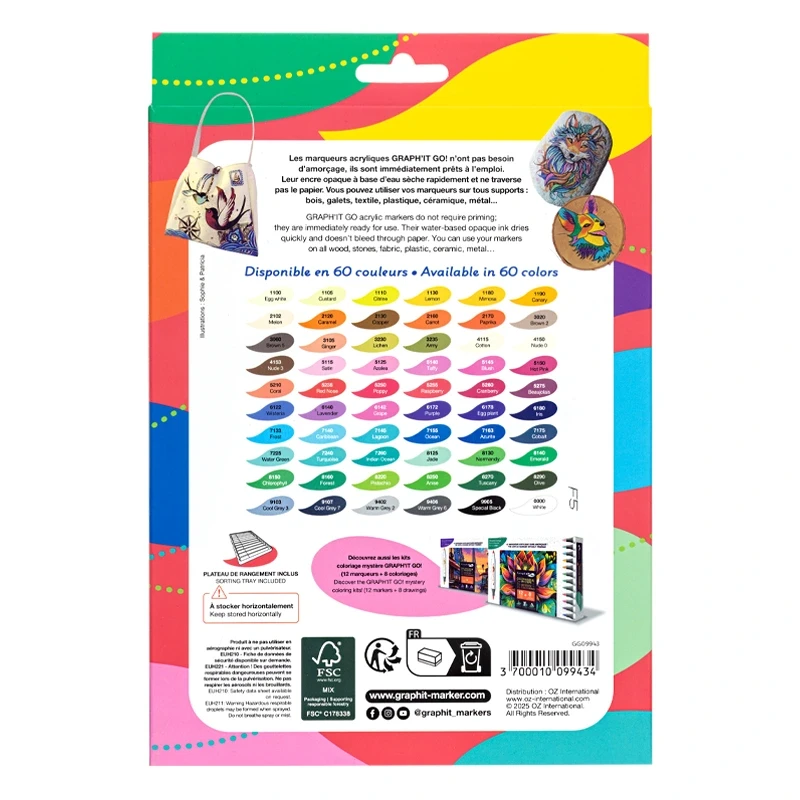 Markery akrylowe Graph’it Go! Zestaw 12 kolorów Essential 02