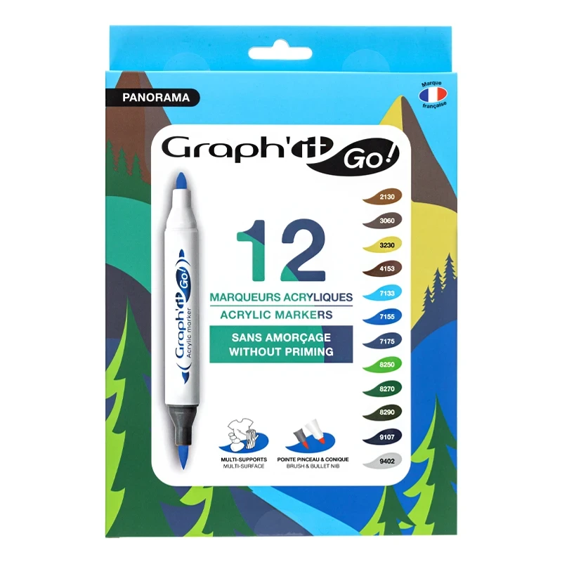 Markery akrylowe Graph’it Go! Zestaw 12 kolorów Landscape 01