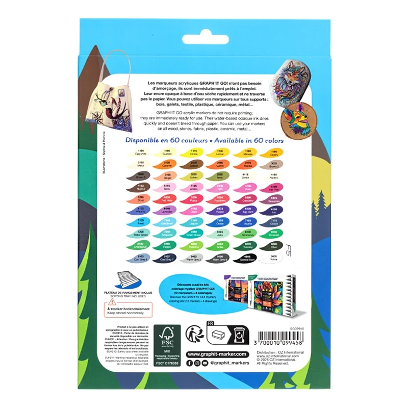 Markery akrylowe Graph’it Go! Zestaw 12 kolorów Landscape 02