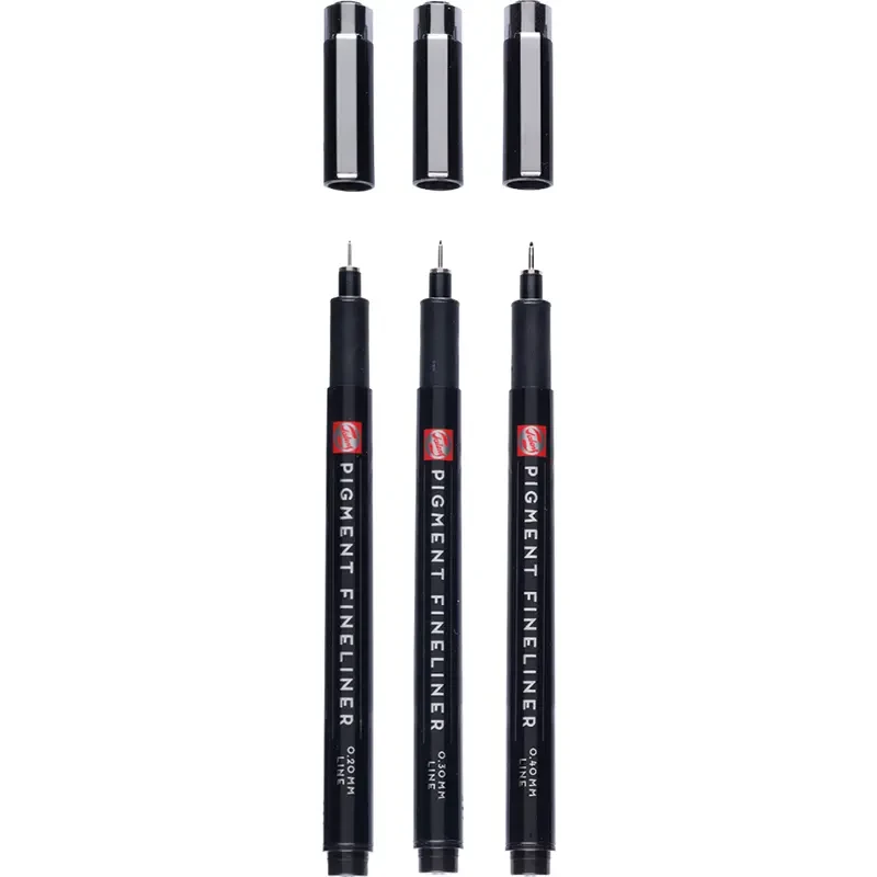 Cienkopisy Talens Pigment Fineliner zestaw 3 szt. Fine - 005, 02, 04 02