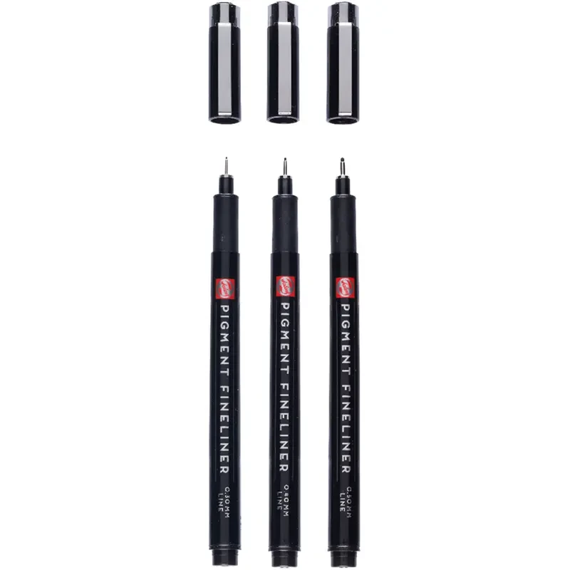 Cienkopisy Talens Pigment Fineliner zestaw 3 szt. Fine - 02, 04, 08 02